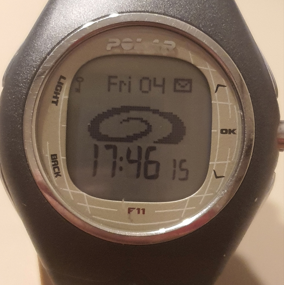 10/$20 Polar F11 Silver/Grey Heart Rate Monitor Unisex Watch (Watch Only)